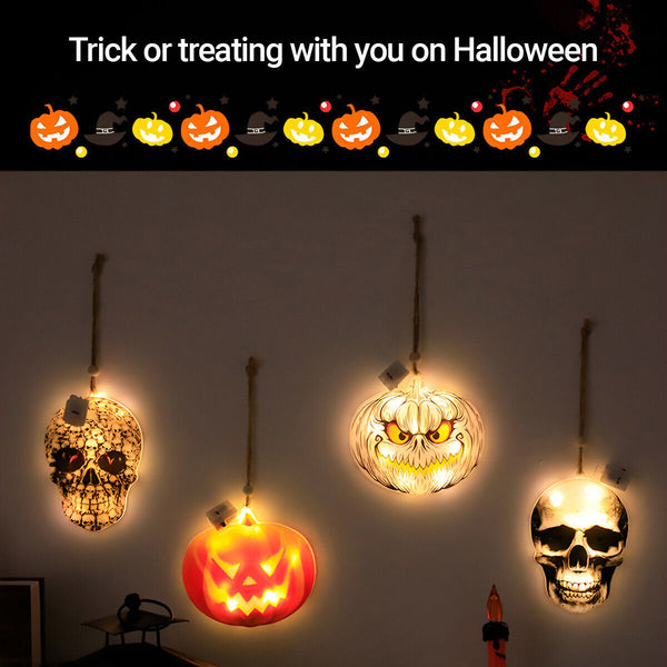 Skull hanging light detail for haunted house decor