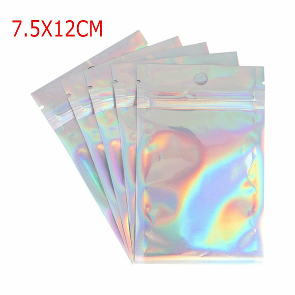 50PCS Clear Golden Zip Seal  Bags Aluminum Foil Resealable Valve Zipper Pouch AU