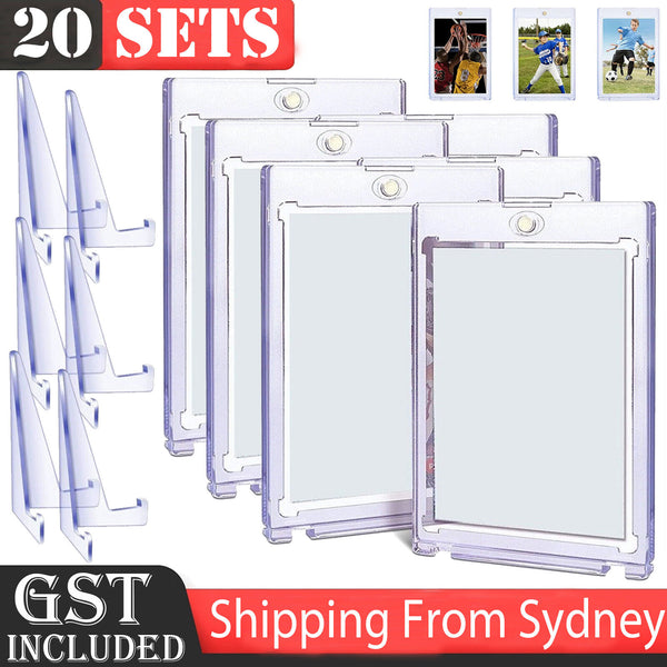 20Sets Magnetic Card Holder 35pt Baseball Card Holders Hard Card Stand Trading