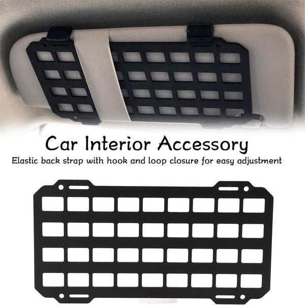 Car Sun Visor Organiser Panel Storage Holder Rigid Tactical Rack Black