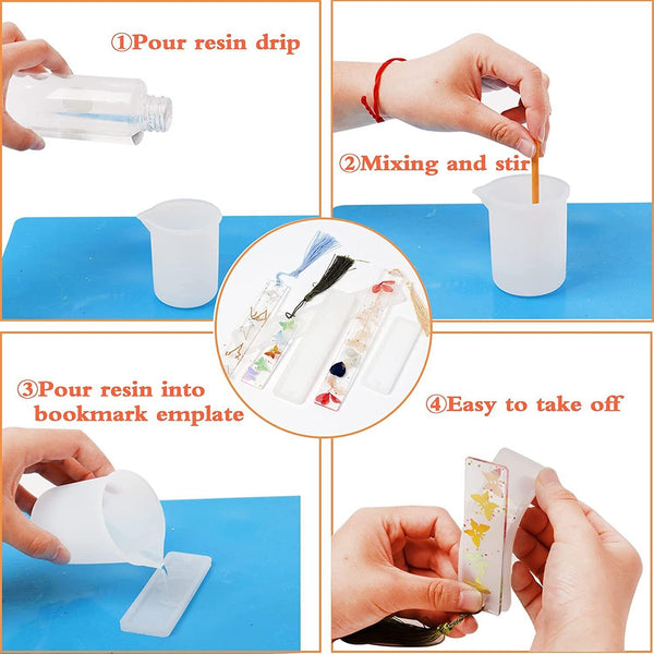6X Pendant Resin Epoxy DIY Rectangle Mould Casting Craft Silicone Bookmark Mold