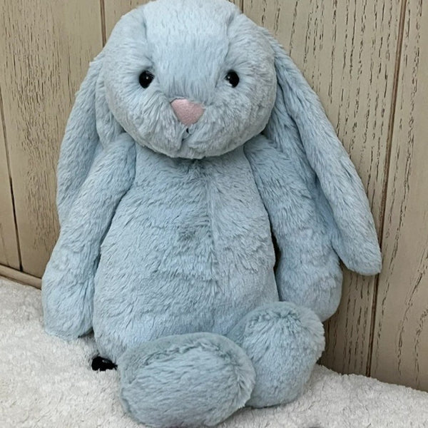 Blue Bunny Plush Toy Soft Stuffed Rabbit Doll Gift with Dust Bag