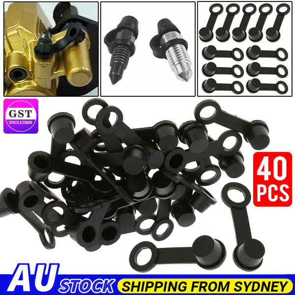 40pcs/set Brake Bleeder Screw Caps Grease Zerk Fitting Rubber Dust Cover Cap AU