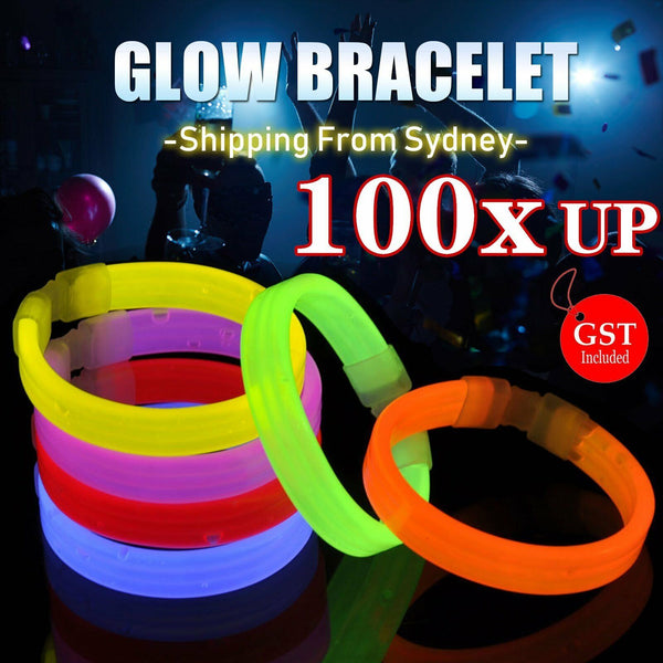 UP to 100Pcs Mixed Colour Glow Sticks Bracelets Party Glowsticks Glow in the dark AU