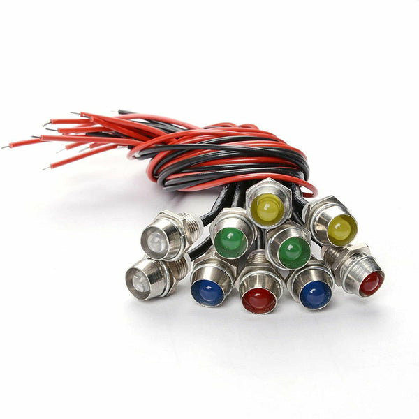20PCS 12V LED Dash Pilot Panel Indicator Warning Light Lamp Car Boat Marine Van