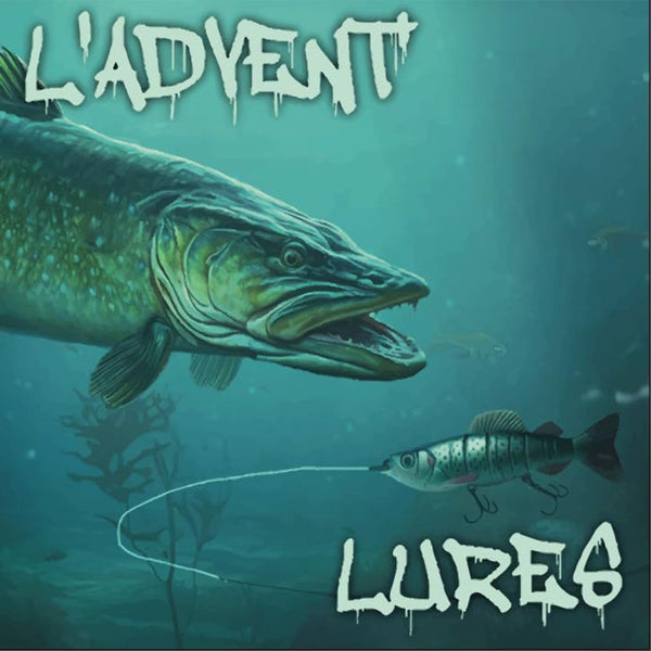 Close-up of the pike chasing a lure artwork on the fishing advent calendar