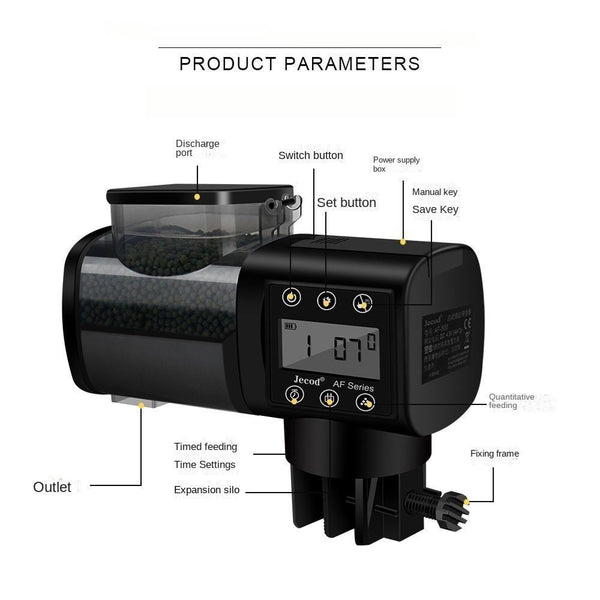 500ML Automatic Fish Feeder Aquarium Tank Auto Food Dispenser Adjustable Timer