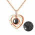 2pcs I LOVE YOU in 100 languages Pendant Necklace For Memory of LOVE Xmas Gift