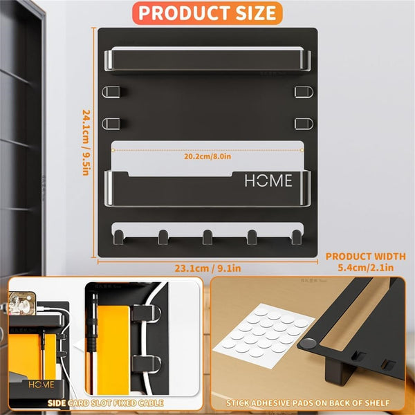 Wall Mounted Bedside Organizer Shelf | Space Saving Storage Rack for Phone & Accessories