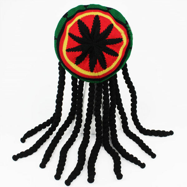 Bob Marley Dreadlocks Beanie Wig Jamaican Rasta hat Reggae Headgear Baggy Cap