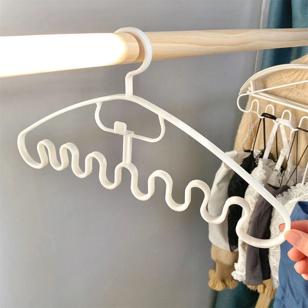 10pcs Wave Pattern Stackable Hanger Space Saving Clothes Hanger Closet Organizer