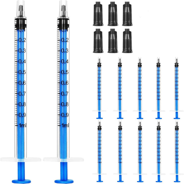 50X 1ml Syringe with Caps Feed Pets Oral Oil Glue Applicator Hydroponics Syringe