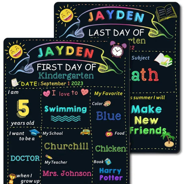First and Last Day School Board Double-Sided 1st Day of School Sign  School AUS