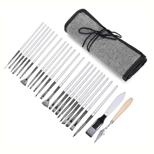 48PCS Artist Paint Brush Set Nylon Brushes for Acrylic Watercolour Oil Painting