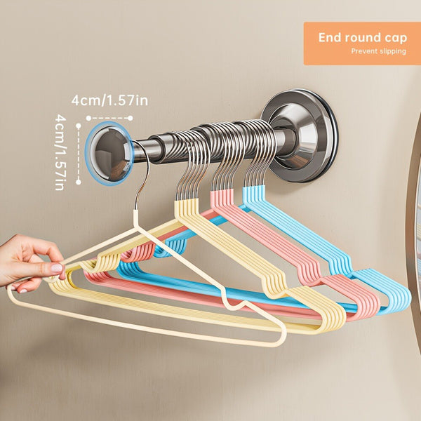 Telescopic Suction Cup Clothes Drying Rack – Wall Mounted Laundry Hanger for Balcony, Bathroom and Bedroom