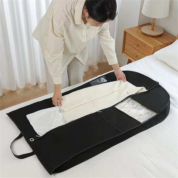 Gusseted Suit Cover Hanging Clothing Cover with 3 Large Mesh Shoe Pockets