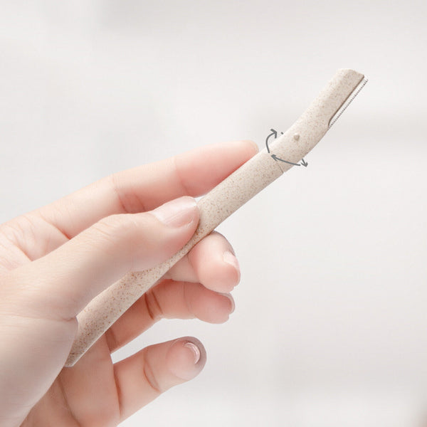 3/12 Eyebrow Facial Razor Dermaplaning Tool with Biodegradable Wheat Straw Handl