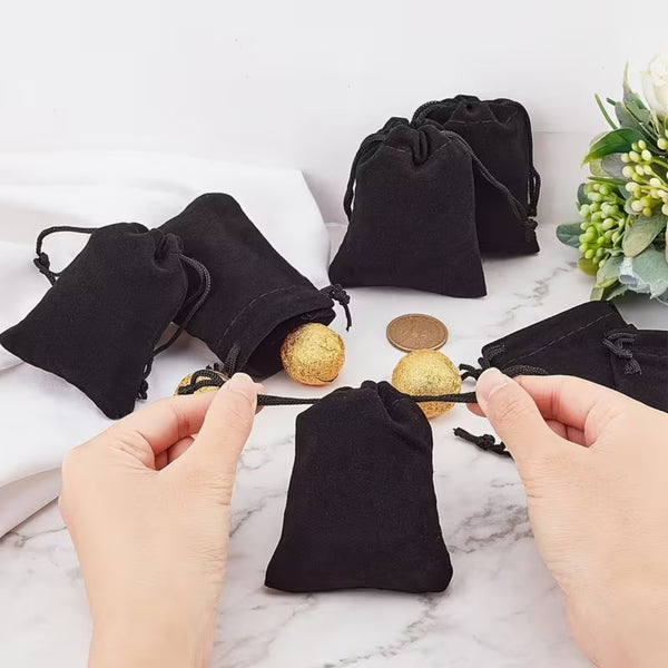200X Drawstring Velvet Pouch Gift Bag Wedding Party Jewellery Tumbled Stones