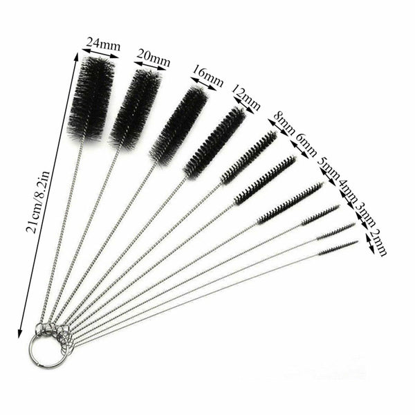 20Pcs Nylon Straw Brush Cleaner Bottle Tube Pipe Small Long Cleaning Brushes AU