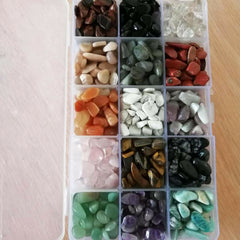 2 Sets Natural Gemstone Crystal Chips Tumbled Stones Chakra Healing Collection