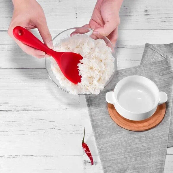 Rice Spoon Food Grade Silicone Heat Resistant Non-stick Kitchen Best Tools NEW