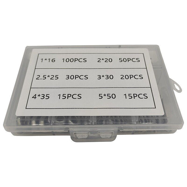 230PCS 304 Stainless Steel Cotter Pin Assortment Set Split Pin Value Kit NEW AU