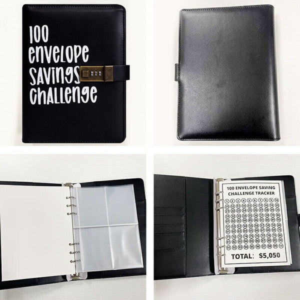 100 Days-Envelope Saving Money Book Budget Savings Challenge Binder with Lock