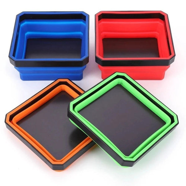 Magnetic parts tray orange red blue and green colour range
