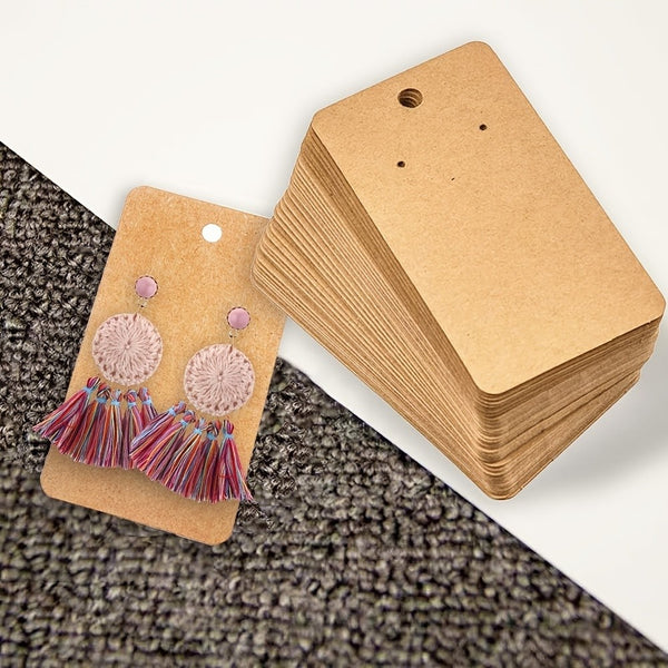 300PCS Kraft Paper Earring Cards Jewelry Display Holder Tags