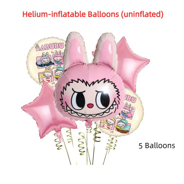 Tableware Banner Foil Helium Balloon Party Decoration Labubu Birthday Supplies
