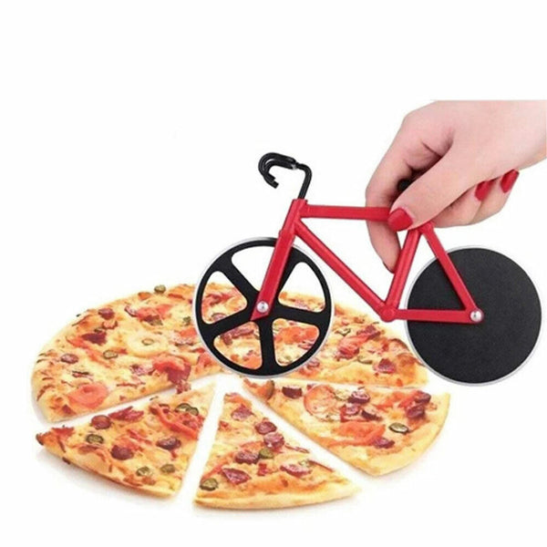 Kitchen Tool Slicer Stainless Steel Bike Pizza Cutter Chopper Road Wheel