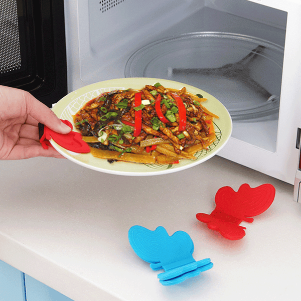 Oven Mitts Kitchen Tool Silicone Butterfly-Shaped Gadget Anti-Scald With Magnets