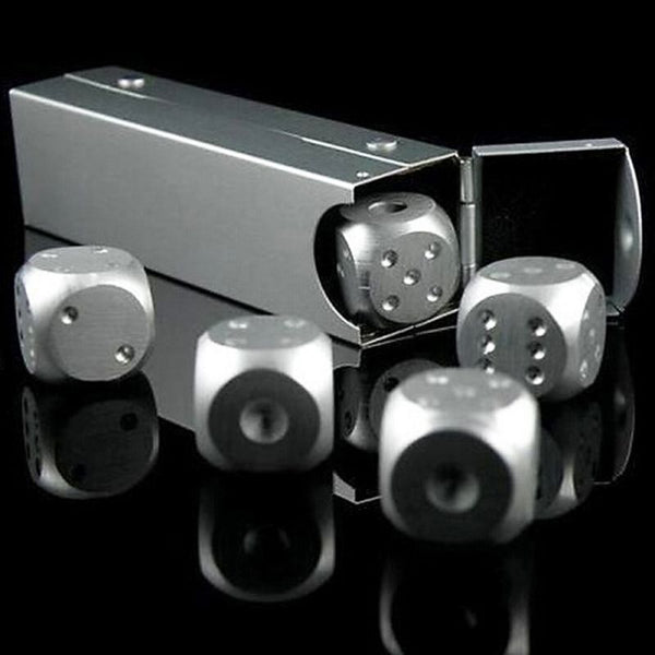 5pcs Aluminum Dice Set Send Box Metal Gifts Portable Six Sided Dice Game Dice AU