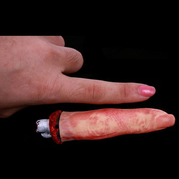 Halloween Party 5 Five Bloody Fingers Fake Rubber Props Lifesize Bloody Decorati