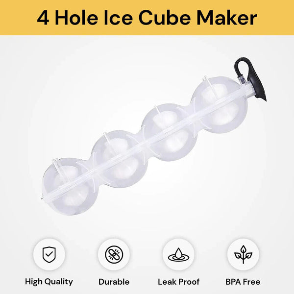 4 Large Ice Ball Maker Cube Tray Big Silicone Mold Sphere Whiskey Round Mould AU