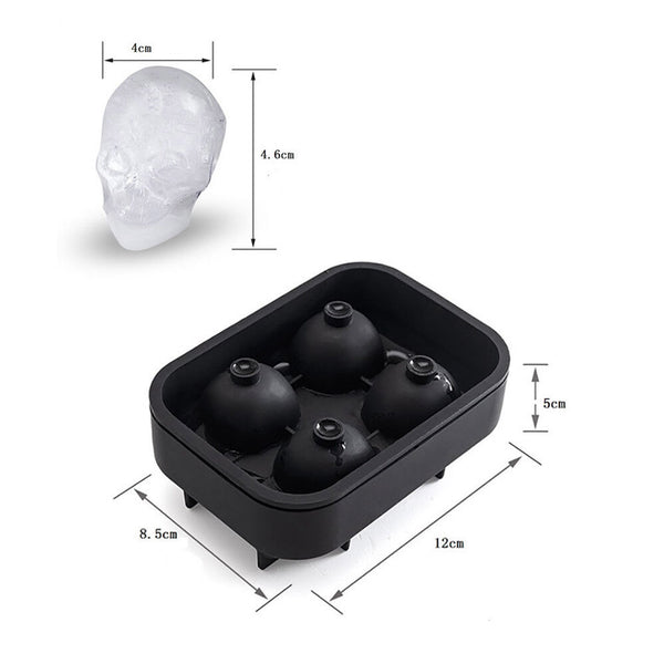Halloween chocolate Party Tray 3D Skull Silicone Ice Cube Soap candle Mold Mould