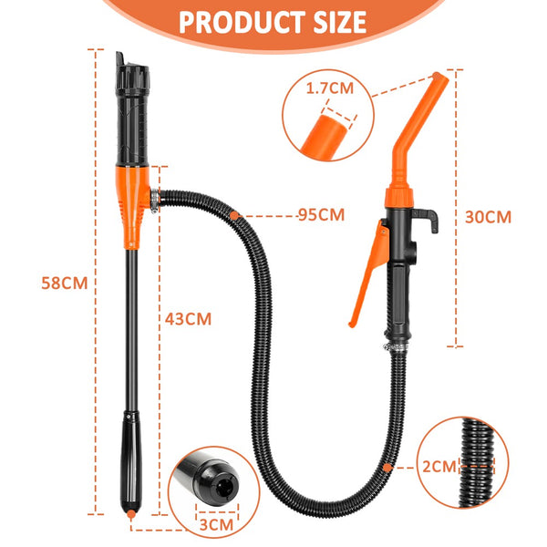 Battery Powered Electric Siphon Pump 2.4 GPM Fuel Oil Water Transfer Pump