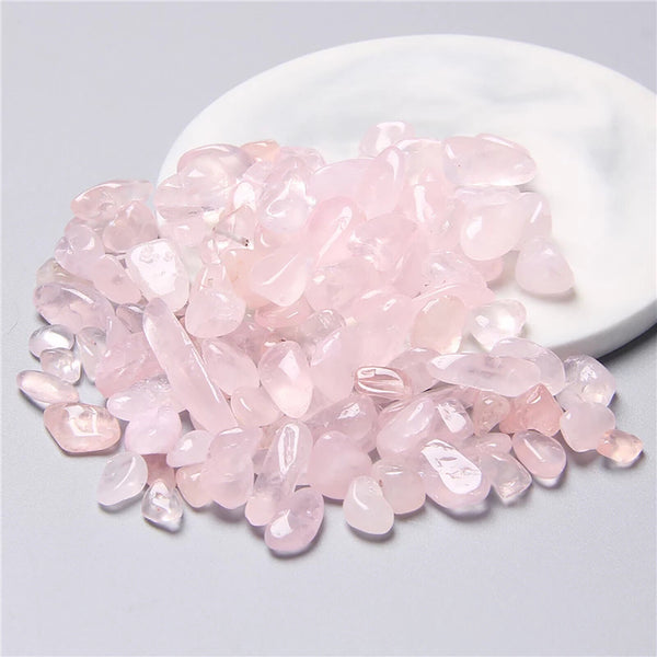 100g-1kg  Rose Quartz Mini Crystal Chips Pink Gemstone Polished Stones Bulk Deco