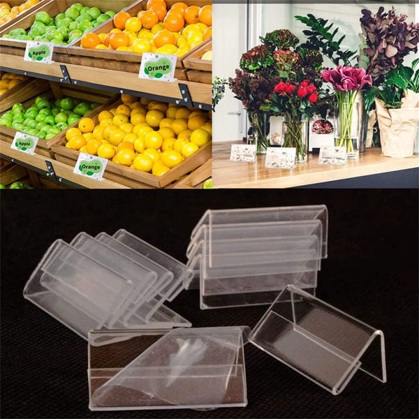 20PCS  Acrylic Sign Display Holder Label Price Name Card Tag Shop Stand Sign AUS