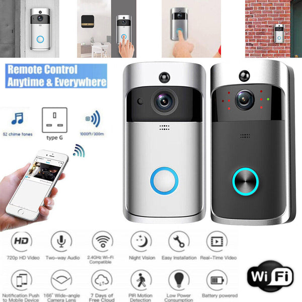 Wireless Doorbell WiFi Phone Security Camera Ring Video Door Bell Smart Intercom