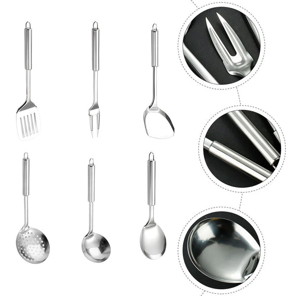 6pcs Stainless Steel Kitchen Utensil Cooking Tool Set Serving Spoon Cookware AU