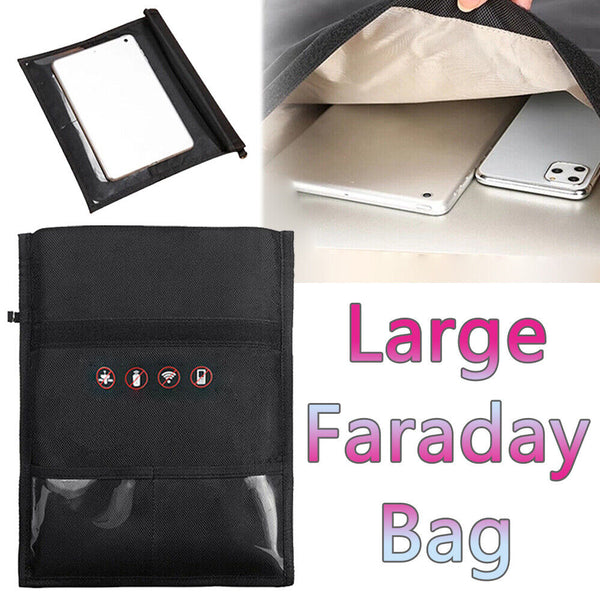 Large Faraday Bag RFID Signal Blocking Shielding Pouch Cell Wallet Phone Blocker