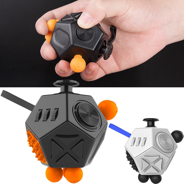 12 Sided Cube Desk Puzzle Toy Stress Relief Fidget Gift Focus Adults Fun Kids