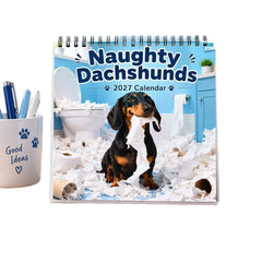 Dachshund Calendar 2027 – Funny Sausage Dog Wall Calendar, 20 x 20cm, 1 to 3 Pack