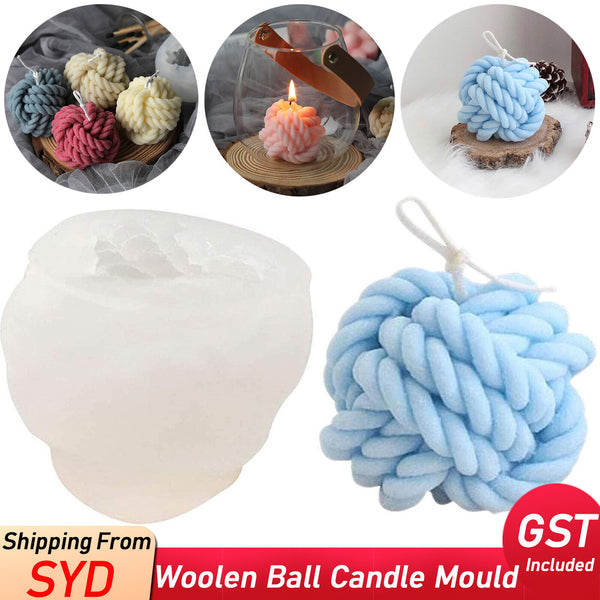DIY Candles Mould Woolen Ball Wax Candle Mold Aromatherapy 3D Silicone Moulds AU