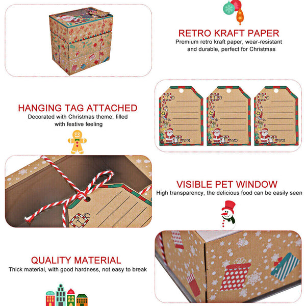Christmas Cookie Candy Boxes Baking Gift Box Holiday Christmas Treat Box