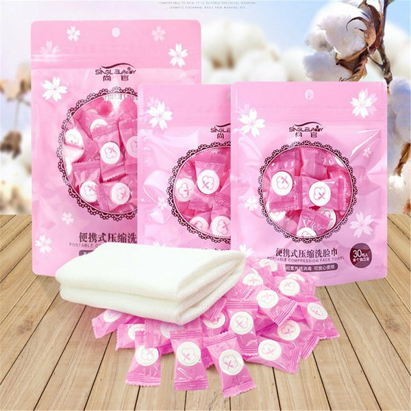 Disposable Cotton Compressed Washcloth Face Towel Wet Wipe travel AU