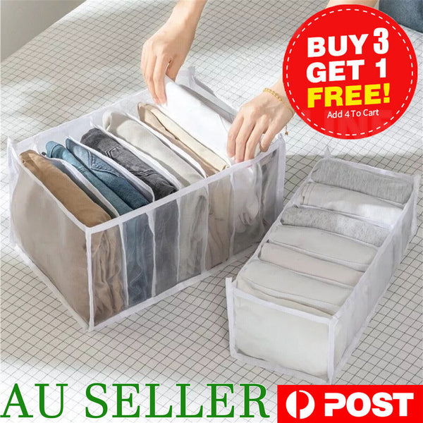 7 Grids Clothes Storage Bag Jeans Pants Drawer Organizer Divider Boxes Foldable