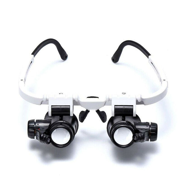 Jeweler Repair Magnifier LED Lamp Headband Light Head-Mounted Magnifying Glasses
