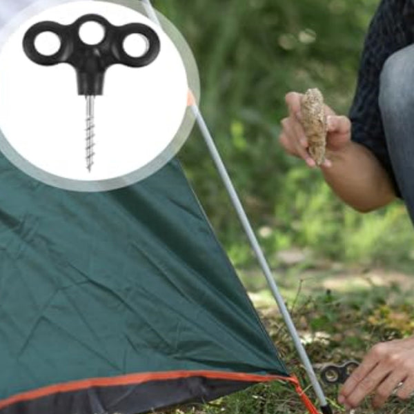 8pcs Screw Tent Stakes Black for Camping Hiking Backpacking Canopy Outdoor AUS